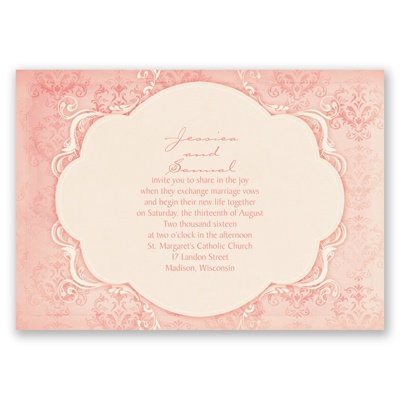 Vintage Flourish - Melon - Invitation
