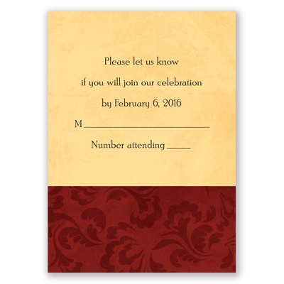 Bold Flourishes - Brick - Response Card and Envelope