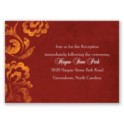 Bold Flourishes - Brick - Reception Card