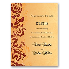 Bold Flourishes - Brick - Save the Date Card