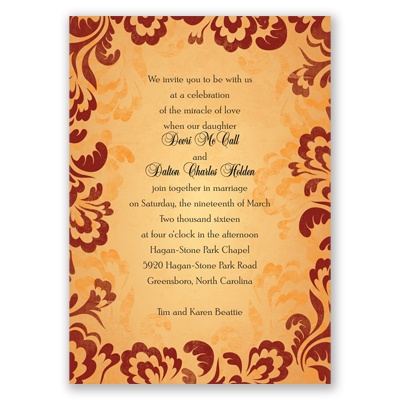 Bold Flourishes - Brick - Invitation