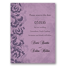 Bold Flourishes - Raisin - Save the Date Card