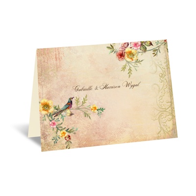 Vintage Birds - Note Card and Envelope