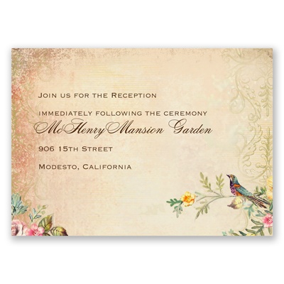 Vintage Birds - Reception Card