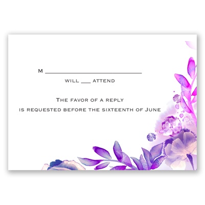 Watercolor Dream - Grapevine - Response Card and Envelope