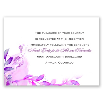 Watercolor Dream - Grapevine - Reception Card
