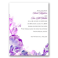 Watercolor Dream - Grapevine - Save the Date Card