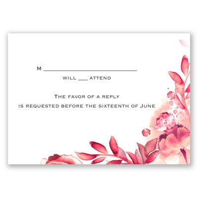 Watercolor Dream - Posie Pink - Response Card and Envelope