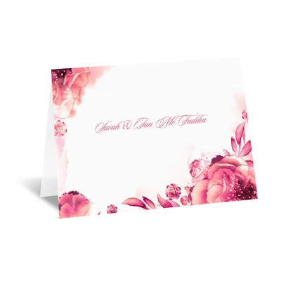 Watercolor Dream - Posie Pink - Note Card and Envelope