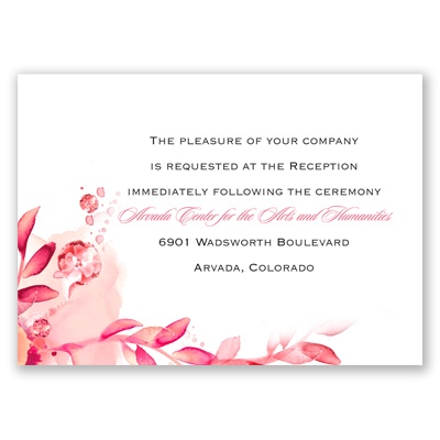 Watercolor Dream - Posie Pink - Reception Card