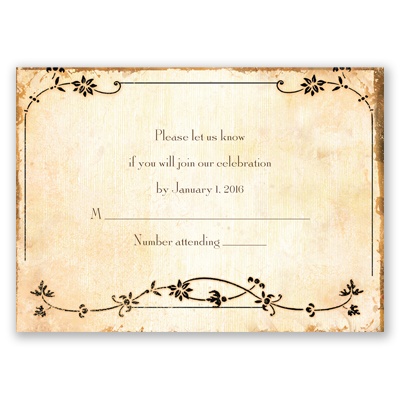 Antique Book - Response Card and Envelope