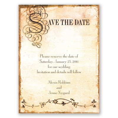 Antique Book - Save the Date Card