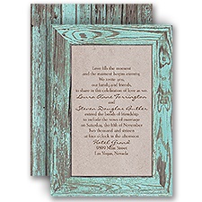 Rustic Frame - Aqua - Invitation