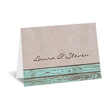 Rustic Frame - Aqua - Note Card and Envelope