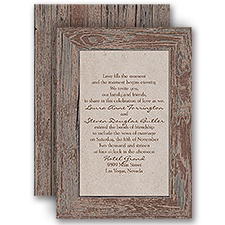Rustic Frame - Bark - Invitation