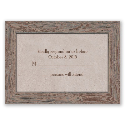 Rustic Frame - Bark - Response Card and Envelope