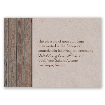 Rustic Frame - Bark - Reception Card