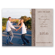 Rustic Frame - Bark - Save the Date Card