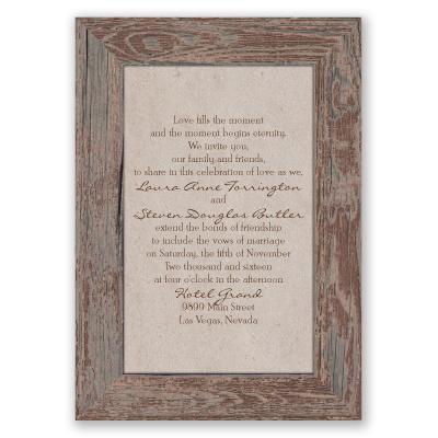 Rustic Frame - Bark - Invitation