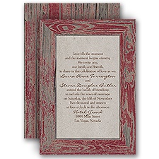 Rustic Frame - Barn Red - Invitation