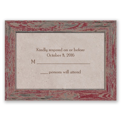 Rustic Frame - Barn Red - Response Card and Envelope