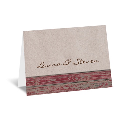 Rustic Frame - Barn Red - Note Card and Envelope