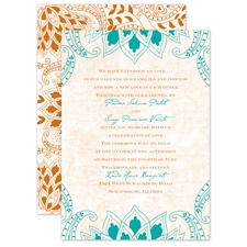 Feathered Flair - Peacock - Invitation