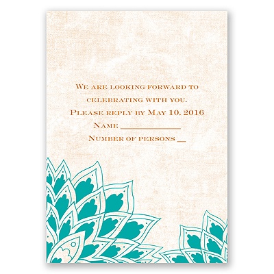 Feathered Flair - Peacock - Response Card and Envelope