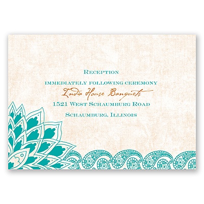 Feathered Flair - Peacock - Reception Card