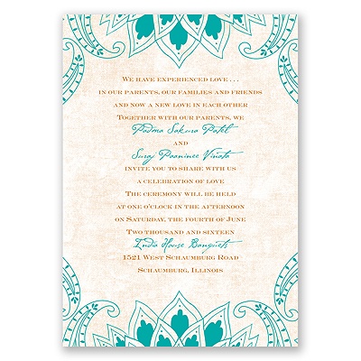 Feathered Flair - Peacock - Invitation