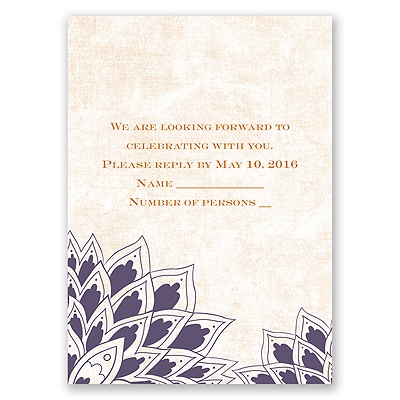 Feathered Flair - Raisin - Response Card and Envelope