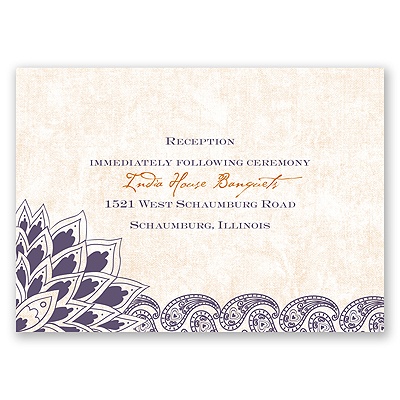 Feathered Flair - Raisin - Reception Card