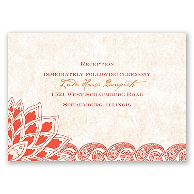 Feathered Flair - Tango - Reception Card