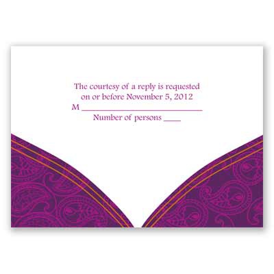 Indian Tradition - Amethyst - Response Card and Envelope