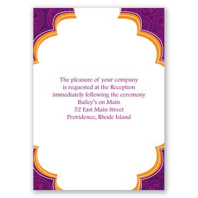 Indian Tradition - Amethyst - Reception Card