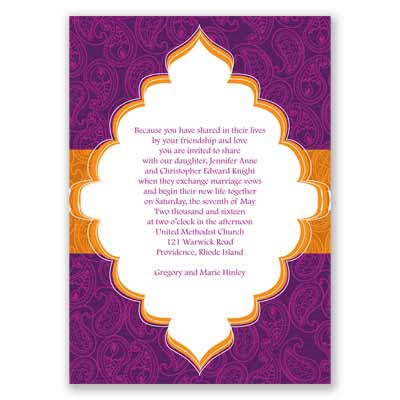 Indian Tradition - Amethyst - Invitation