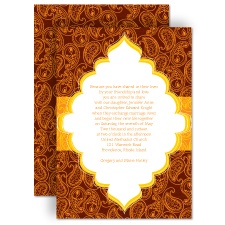 Indian Tradition - Deep Orange - Invitation