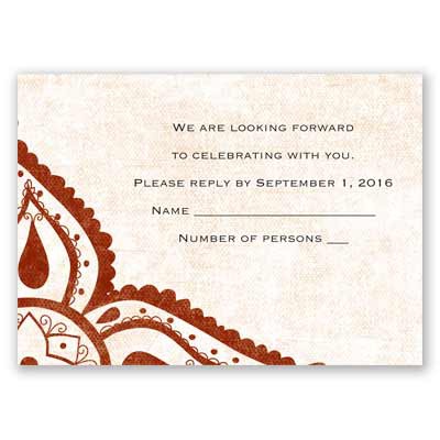Indian Expression - Brick - Response Card and Envelope