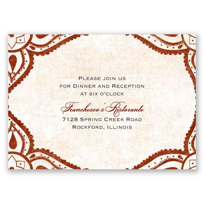 Indian Expression - Brick - Reception Card