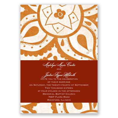 Indian Expression - Brick - Invitation