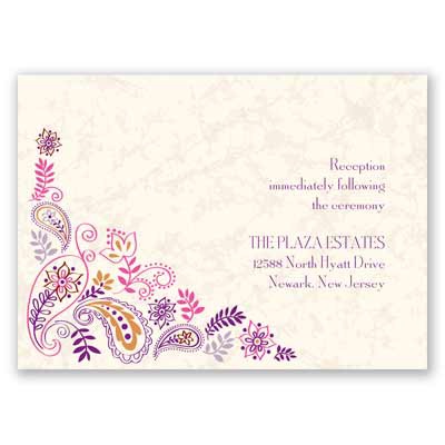 Paisley Floral - Grapevine - Reception Card