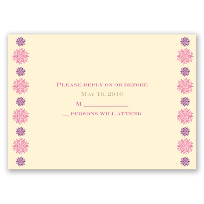 Mehndi Medallion - Amethyst - Response Card and Envelope