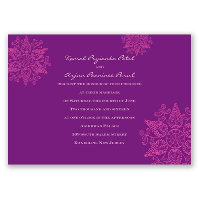 Mehndi Medallion - Amethyst - Invitation