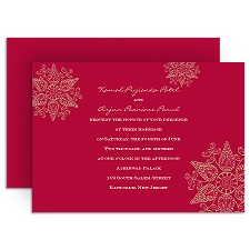 Mehndi Medallion - Merlot - Invitation
