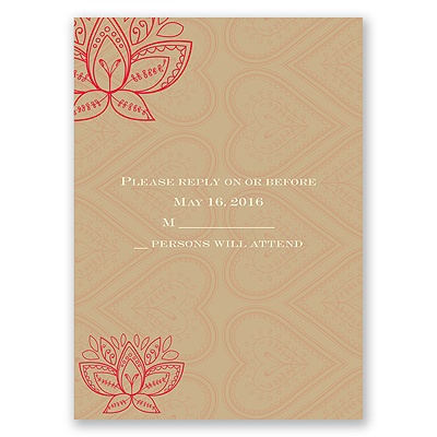 Lotus Dream - Cherry - Response Card and Envelope