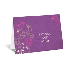 Peacock Floral - Amethyst - Note Card and Envelope