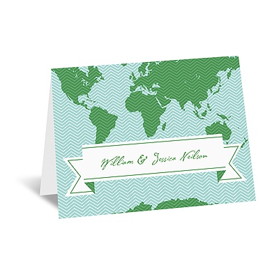 World of Romance - Aqua - Note Card and Envelope