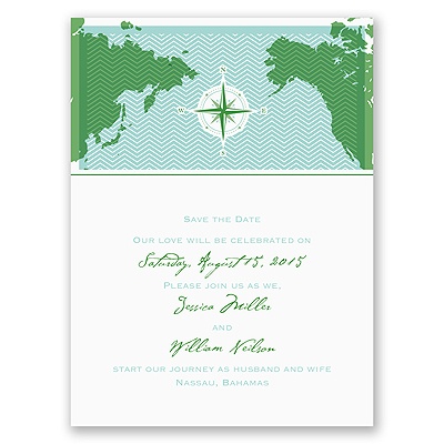 World of Romance - Aqua - Save the Date Card