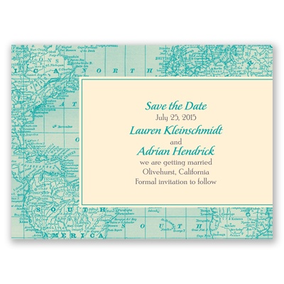Classic Map - Save the Date Card