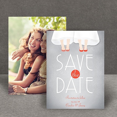 Dancing Shoes - Mrs and Mrs - Save the Date Card